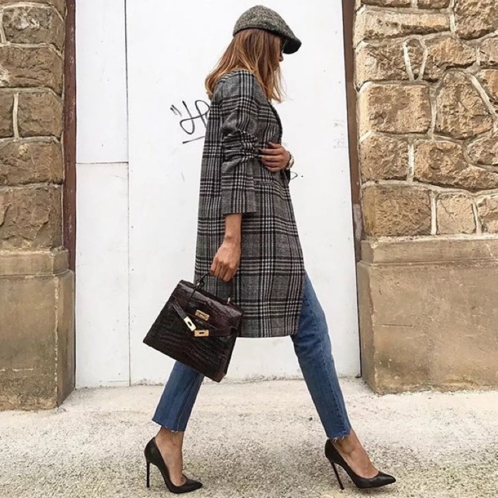 - zara check coat